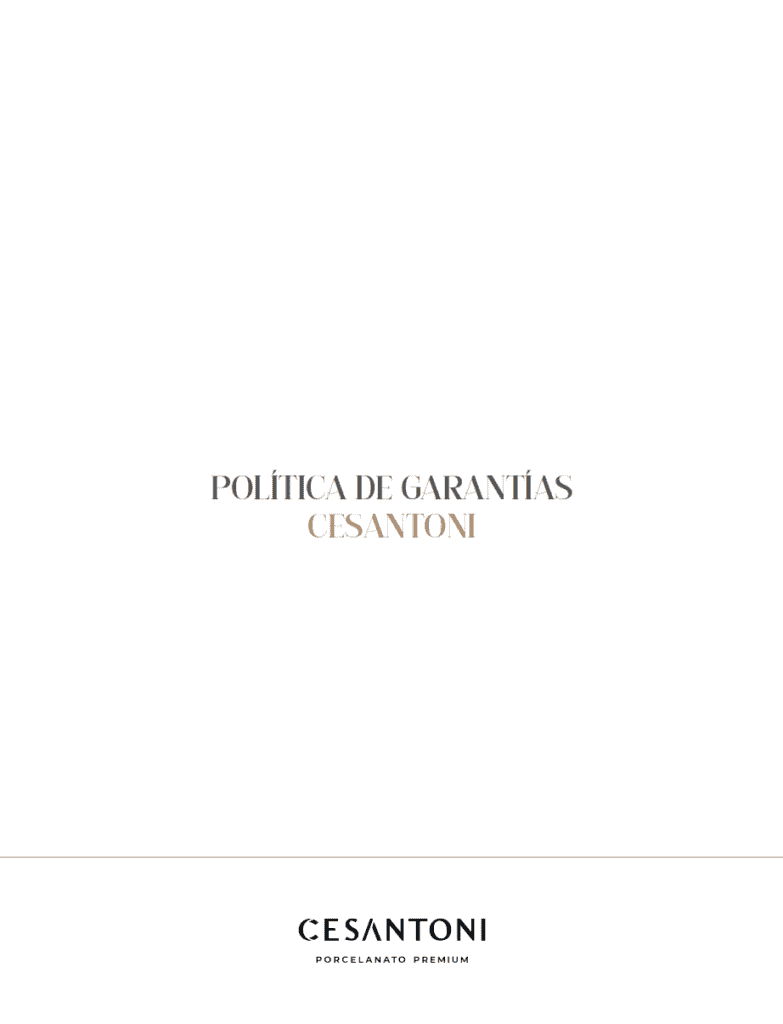Políticas de Garantía Cesantoni 2026
